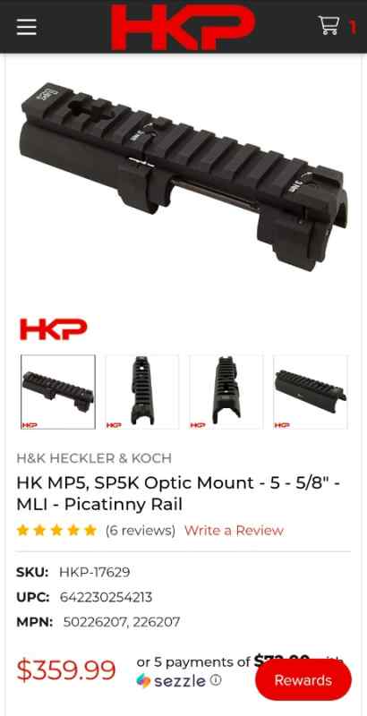 HK MP5 factory picatinny scope mount